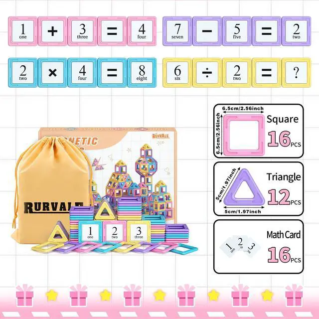 Alt view image 2 of 7 - Toddler Girl Toys, Magnetic Tiles 44pcs, Birthday Gifts Ideas for Girls Toys Age 3 4 5, Magnetic Blocks, Magnet STEM Montessori Toddler Kids Christmas Toy Gifts for 3 4 5 6 7 Year Old Girls