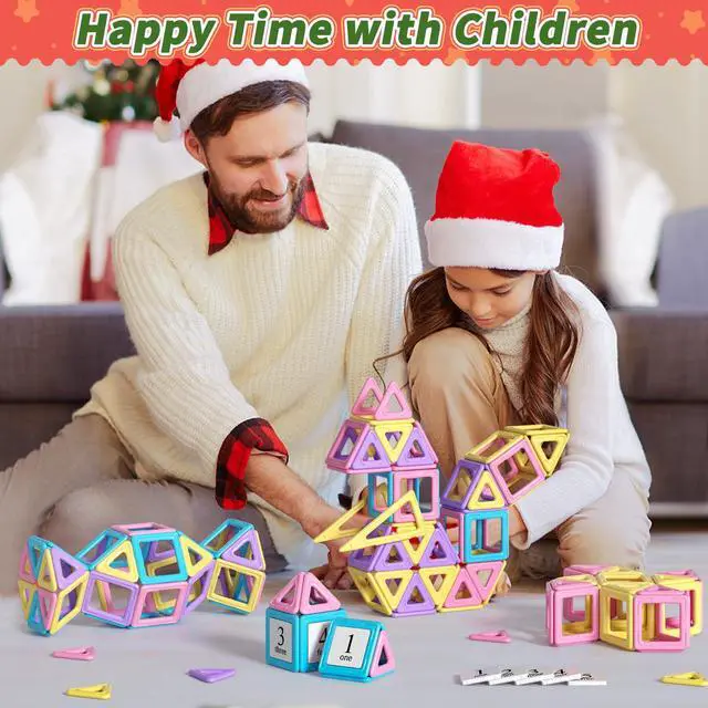 Alt view image 4 of 7 - Toddler Girl Toys, Magnetic Tiles 44pcs, Birthday Gifts Ideas for Girls Toys Age 3 4 5, Magnetic Blocks, Magnet STEM Montessori Toddler Kids Christmas Toy Gifts for 3 4 5 6 7 Year Old Girls
