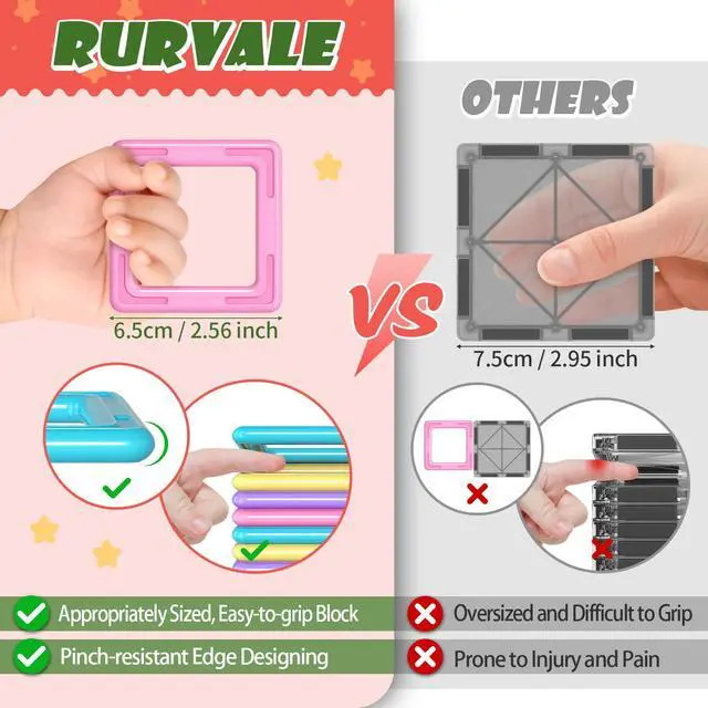 Alt view image 6 of 7 - Toddler Girl Toys, Magnetic Tiles 44pcs, Birthday Gifts Ideas for Girls Toys Age 3 4 5, Magnetic Blocks, Magnet STEM Montessori Toddler Kids Christmas Toy Gifts for 3 4 5 6 7 Year Old Girls