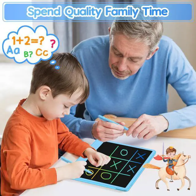 Alt view image 5 of 7 - LCD Writing Tablet for Kids 12 Inch, Toys for Boys Girls Drawing Pad for 3 4 5 6 7 Year Old Kids Toys, Toddler Erasable Doodle Board Travel Essentials, Christmas Birthday Gift for Kids - Blue