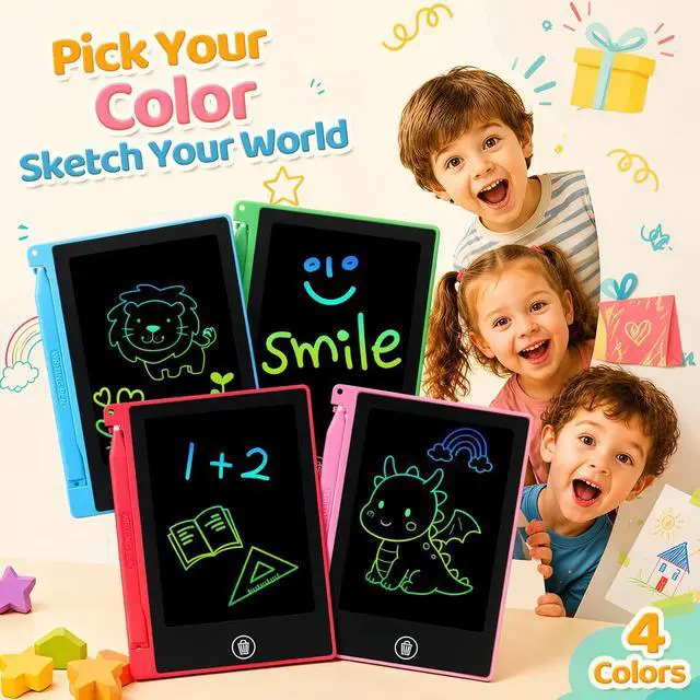 Alt view image 3 of 7 - Mini 4.4 Inch LCD Writing Tablet for Kids, Bulk Doodle Board Drawing Tablet for Kids, Colorful Educational Learning Toys for Classroom, Birthday Gifts for Boys and Girls Aged 3-8 (12)