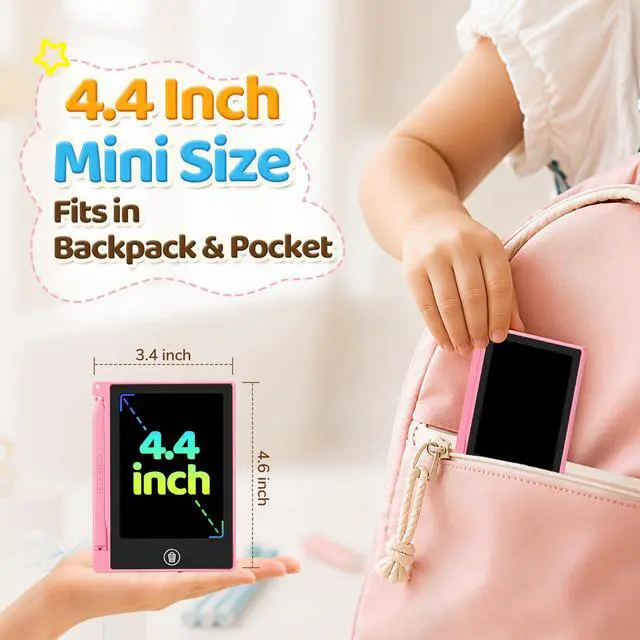Alt view image 5 of 7 - Mini 4.4 Inch LCD Writing Tablet for Kids, Bulk Doodle Board Drawing Tablet for Kids, Colorful Educational Learning Toys for Classroom, Birthday Gifts for Boys and Girls Aged 3-8 (12)