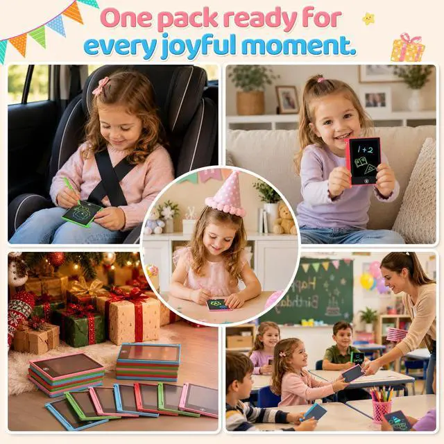 Alt view image 7 of 7 - Mini 4.4 Inch LCD Writing Tablet for Kids, Bulk Doodle Board Drawing Tablet for Kids, Colorful Educational Learning Toys for Classroom, Birthday Gifts for Boys and Girls Aged 3-8 (12)
