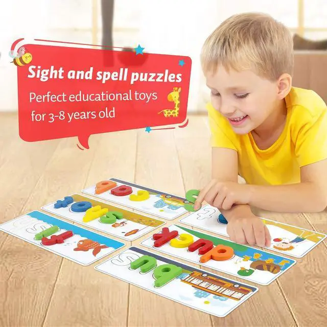 Alt view image 2 of 7 - KMUYSL Learning Toys for 3 4 5 6 Years Old Boys and Girls - See & Spell CVC Word Builders with Alphabet Cards for Kids, Preschool Learning Activities Toys, Idea Birthday Gifts for Age 3-5 4-6 Kids