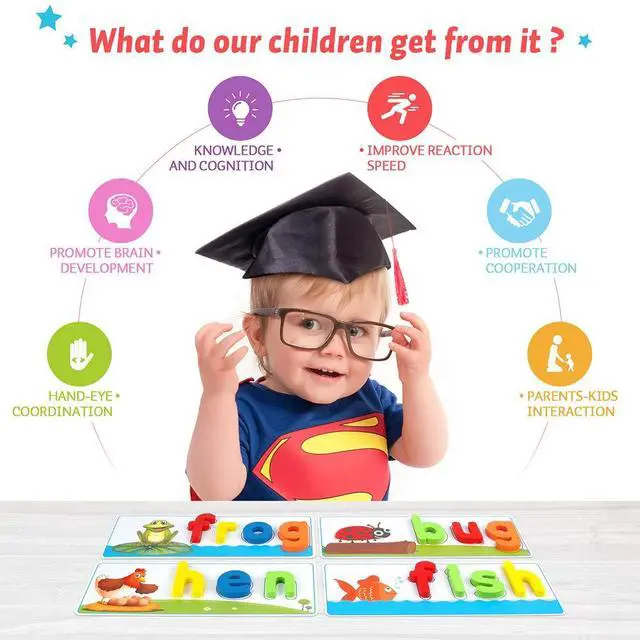 Alt view image 6 of 7 - KMUYSL Learning Toys for 3 4 5 6 Years Old Boys and Girls - See & Spell CVC Word Builders with Alphabet Cards for Kids, Preschool Learning Activities Toys, Idea Birthday Gifts for Age 3-5 4-6 Kids