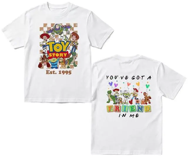 Main image of 2026 Toy Movie Story 5 Series T-Shirt for Men Women Kids,Double-Sided Printing Pattern, Soft Cotton Casual Shirt, Gift Tee (White, 9-10 Years)