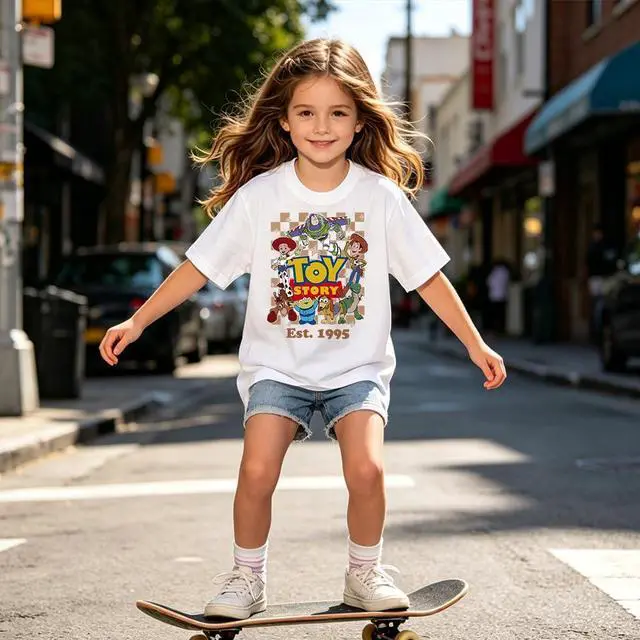 Alt view image 5 of 6 - 2026 Toy Movie Story 5 Series T-Shirt for Men Women Kids,Double-Sided Printing Pattern, Soft Cotton Casual Shirt, Gift Tee (White, 9-10 Years)