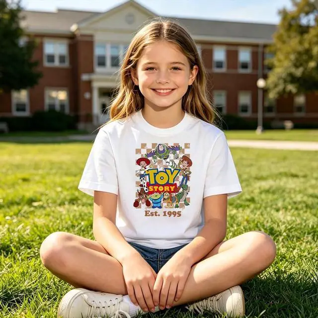Alt view image 3 of 6 - 2026 Toy Movie Story 5 Series T-Shirt for Men Women Kids,Double-Sided Printing Pattern, Soft Cotton Casual Shirt, Gift Tee (White, 9-10 Years)