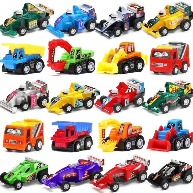 Main image of , 20 Pcs Assorted Mini Truck Toy and Race Car Toy Kit Set, Play Construction Vehicle Playset for Boy Kid Child Party Favors Birthday Game Supplies Pinata Stuffers Easter Egg Hunt Fillers