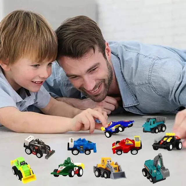 Alt view image 3 of 7 - , 20 Pcs Assorted Mini Truck Toy and Race Car Toy Kit Set, Play Construction Vehicle Playset for Boy Kid Child Party Favors Birthday Game Supplies Pinata Stuffers Easter Egg Hunt Fillers