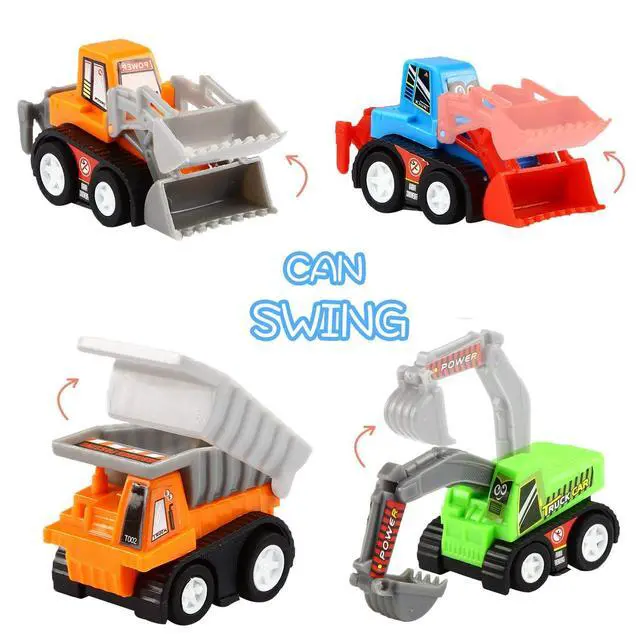 Alt view image 5 of 7 - , 20 Pcs Assorted Mini Truck Toy and Race Car Toy Kit Set, Play Construction Vehicle Playset for Boy Kid Child Party Favors Birthday Game Supplies Pinata Stuffers Easter Egg Hunt Fillers