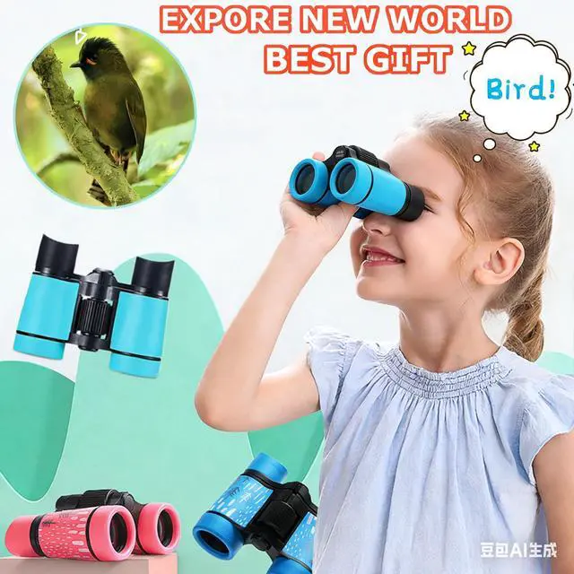 Alt view image 2 of 7 - Binoculars for Kids Best Gifts for 3-12 Years Boys Girls High-Resolution Optics Shockproof Mini Kids Binoculars Toys Folding Small Telescope for Bird Watching Camping Outdoor Play