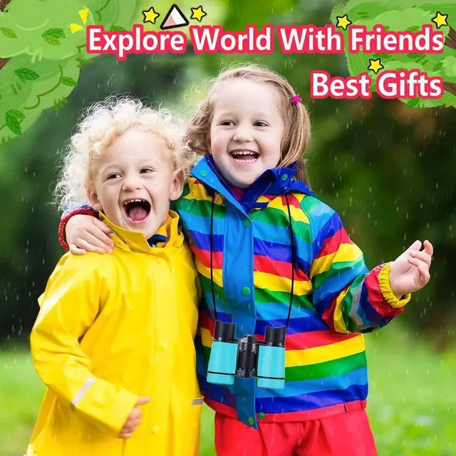 Alt view image 5 of 7 - Binoculars for Kids Best Gifts for 3-12 Years Boys Girls High-Resolution Optics Shockproof Mini Kids Binoculars Toys Folding Small Telescope for Bird Watching Camping Outdoor Play