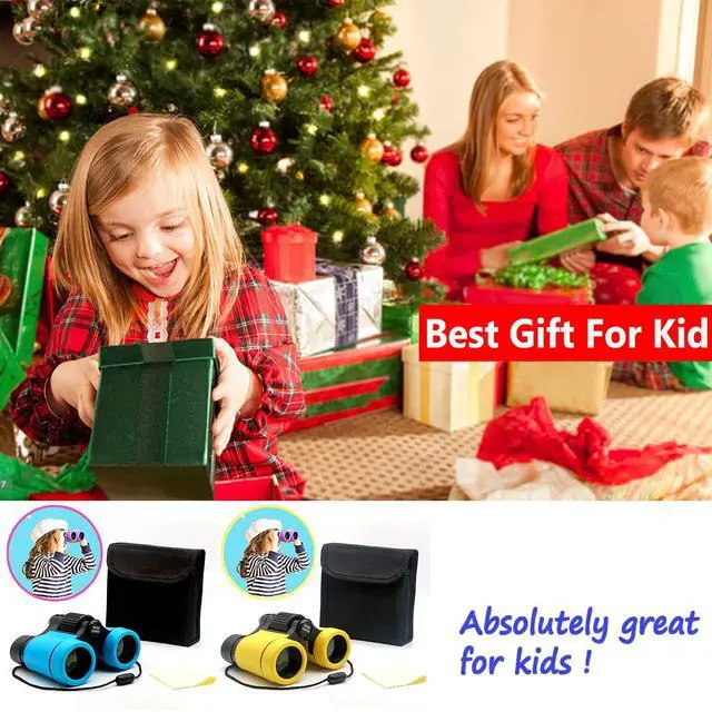 Alt view image 7 of 7 - Binoculars for Kids Best Gifts for 3-12 Years Boys Girls High-Resolution Optics Shockproof Mini Kids Binoculars Toys Folding Small Telescope for Bird Watching Camping Outdoor Play