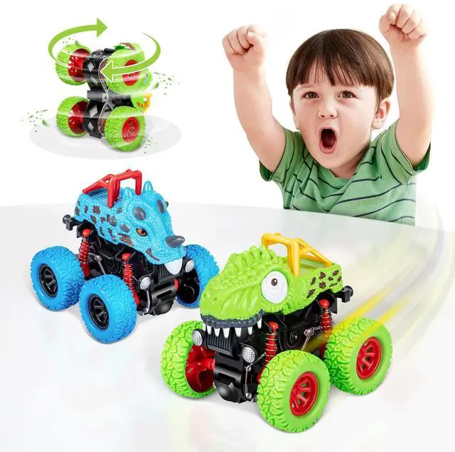 Main image of LODBY Dinosaur Toys for 2 3 4 5 Year Old Boys - Monster Truck Toys for Toddlers Boys Ages 2-4-6 - Push and Go Cars Dinosaur Toys for Kids 3-5 Year Old Boy Christmas Birthday Gifts