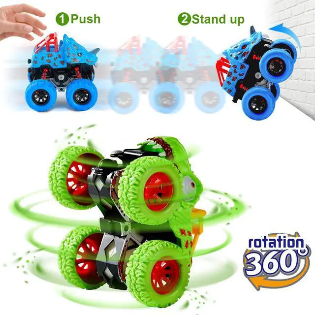 Alt view image 5 of 7 - LODBY Dinosaur Toys for 2 3 4 5 Year Old Boys - Monster Truck Toys for Toddlers Boys Ages 2-4-6 - Push and Go Cars Dinosaur Toys for Kids 3-5 Year Old Boy Christmas Birthday Gifts