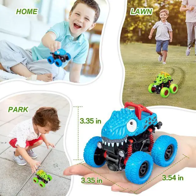 Alt view image 6 of 7 - LODBY Dinosaur Toys for 2 3 4 5 Year Old Boys - Monster Truck Toys for Toddlers Boys Ages 2-4-6 - Push and Go Cars Dinosaur Toys for Kids 3-5 Year Old Boy Christmas Birthday Gifts