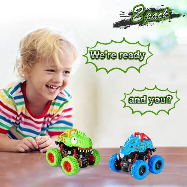 Alt view image 7 of 7 - LODBY Dinosaur Toys for 2 3 4 5 Year Old Boys - Monster Truck Toys for Toddlers Boys Ages 2-4-6 - Push and Go Cars Dinosaur Toys for Kids 3-5 Year Old Boy Christmas Birthday Gifts