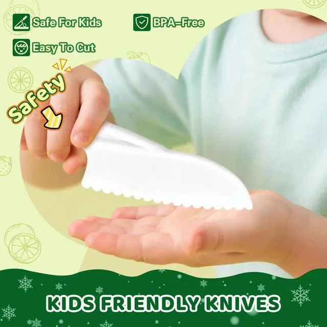 Alt view image 2 of 7 - 28PCS Toddler Knife Set - Kids Knifes for Real Cooking, Montessori Kids Kitchen Knife Set with Cutting Board Crinkle Cutters Kid Safe Knives, Toddlers Kitchen Tools for Age 2-10 Year Old Girl Boy
