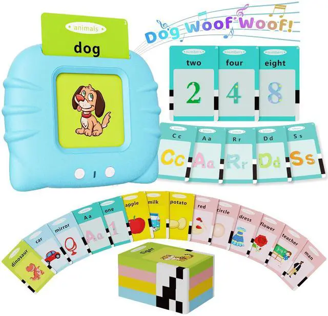 Main image of Talking Flash Cards for Toddlers 1-3, Upgraded 248 Sight Words Montessori Speech Therapy Toy, Autism Sensory Educational Learning Toys, Birthday Gift for Boys Girls (Blue)