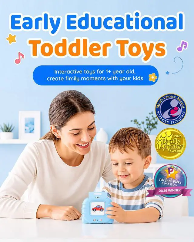 Alt view image 2 of 7 - Talking Flash Cards for Toddlers 1-3, Upgraded 248 Sight Words Montessori Speech Therapy Toy, Autism Sensory Educational Learning Toys, Birthday Gift for Boys Girls (Blue)