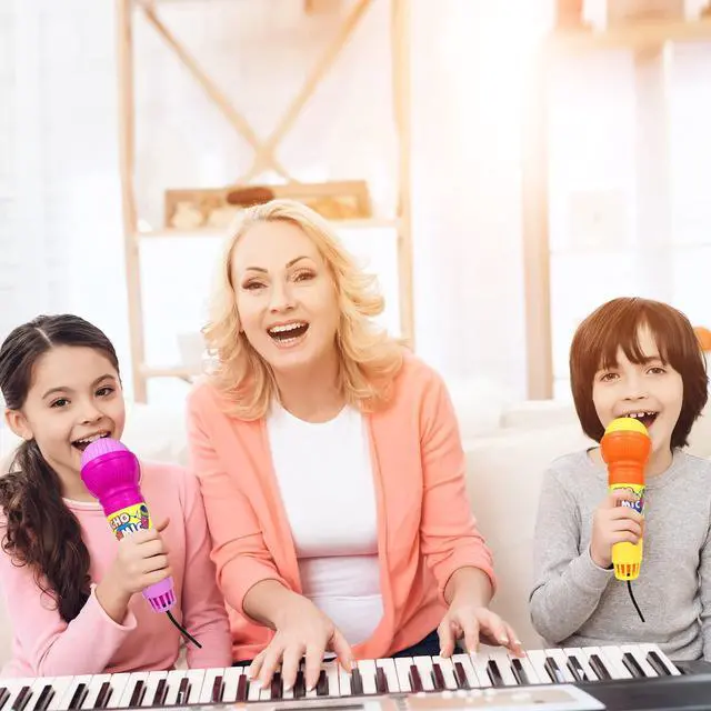 Alt view image 4 of 5 - 8 PCS Toy Microphones for Kids Karaoke Mics for Children Lightweight Music Toys Fun Supplies for Birthday Picnic BBQ or Party