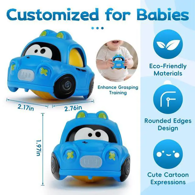 Alt view image 6 of 7 - Inertial Push Pull Car Toys for 1 Year Old Boy Girl, Toddlers 1-3 Birthday Gift, Baby Toys 12-18 Months, Vehicle for 6-9-12-18 Month, First Birthday Gifts for Boys Girl