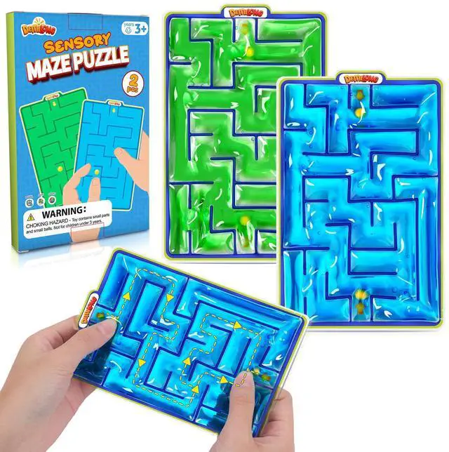 Main image of Sensory Toys Fidget Marble Maze - 2 Pack Gel Filled Sensory Items for Kids Children Teens Autism | Sensory Autistic Calming Toys for Preschool Classroom | Gifts Prizes for Kids Classroom