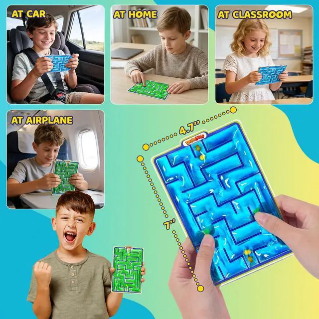 Alt view image 3 of 7 - Sensory Toys Fidget Marble Maze - 2 Pack Gel Filled Sensory Items for Kids Children Teens Autism | Sensory Autistic Calming Toys for Preschool Classroom | Gifts Prizes for Kids Classroom