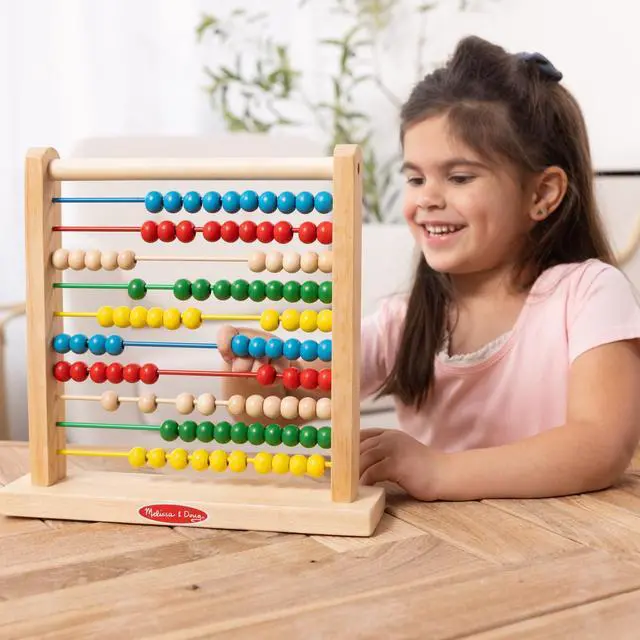 Alt view image 2 of 7 - Abacus Classic Wooden Toy with 100 Beads - Preschool Learning Activities and Math Games for Kids, Homeschool Essentials for Ages 3+