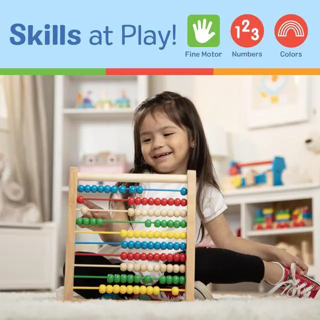 Alt view image 5 of 7 - Abacus Classic Wooden Toy with 100 Beads - Preschool Learning Activities and Math Games for Kids, Homeschool Essentials for Ages 3+