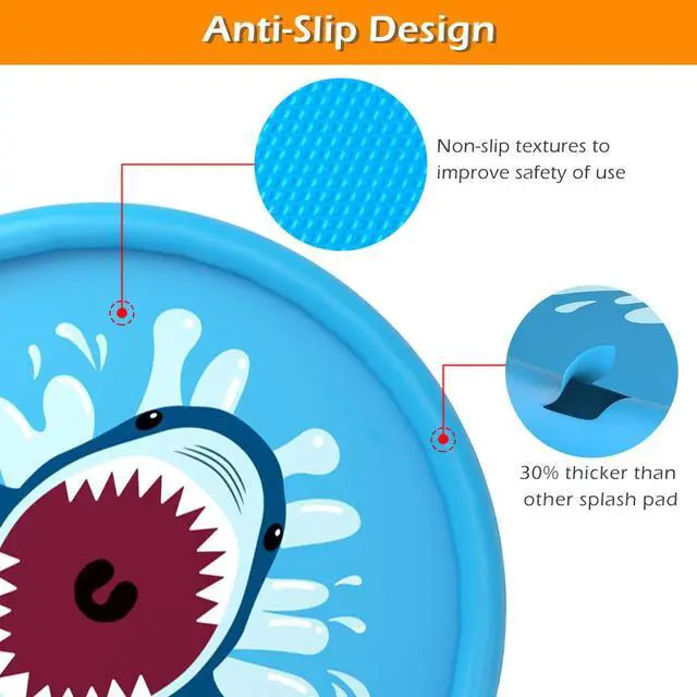 Alt view image 3 of 7 - Splash Pad Sprinkler/ Play Mat for Kids, Outdoor Water Toys Inflatable for Baby Toddler Boys Girls Children Age 18+ Months ,Outside Backyard Dog Pool