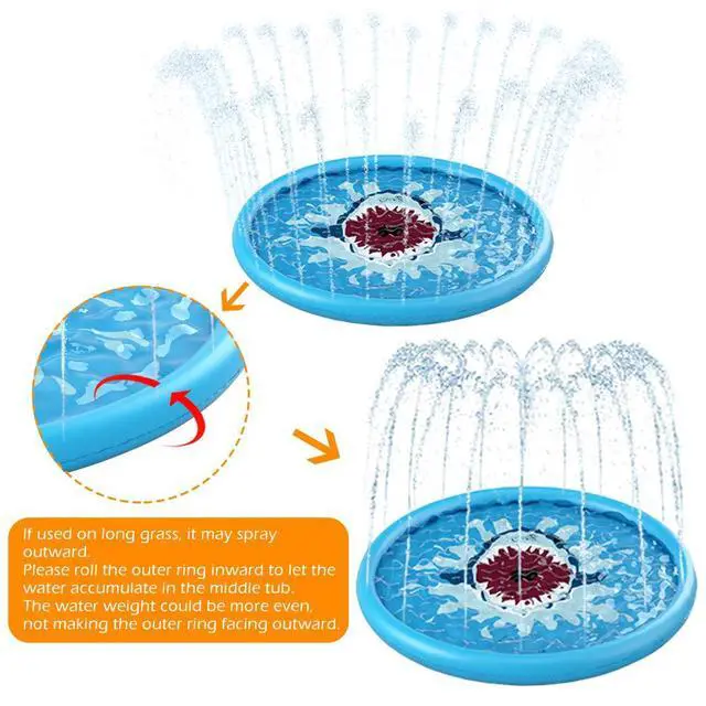 Alt view image 5 of 7 - Splash Pad Sprinkler/ Play Mat for Kids, Outdoor Water Toys Inflatable for Baby Toddler Boys Girls Children Age 18+ Months ,Outside Backyard Dog Pool