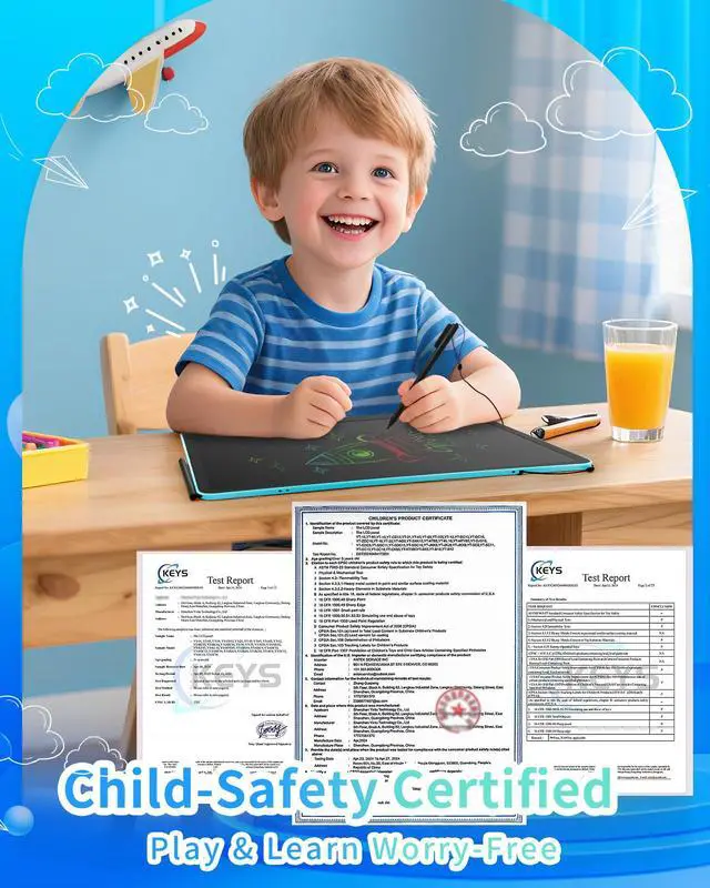 Alt view image 2 of 7 - Rechargeable LCD Writing Tablet for Kids, 16 Inch Colorful Drawing Tablet, Educational Toddler Drawing Pad, Reusable Learning Toys for Kids (Ages 3-8), Ideal Gift for Christmas Birthday (Blue)