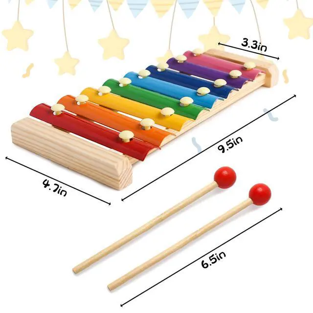 Alt view image 2 of 7 - Xylophone for Kids, Xylophone Musical Toy with Child Safe Mallets Educational Musical Instruments Toy for Toddlers