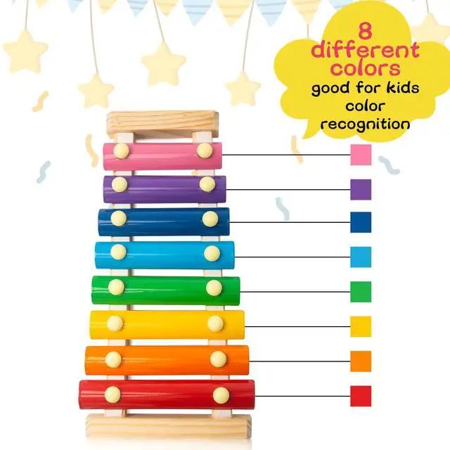 Alt view image 6 of 7 - Xylophone for Kids, Xylophone Musical Toy with Child Safe Mallets Educational Musical Instruments Toy for Toddlers