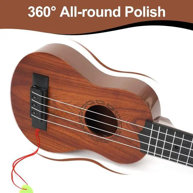 Alt view image 4 of 7 - Raimy 17in Kids Ukulele Mini Guitar with Picks for Toddler Boys Girls | 4 Strings Children Musical Instruments, Educational Toys, Beginner Birthday Gift, Easy Strumming and Learning Fun (Mahogany)