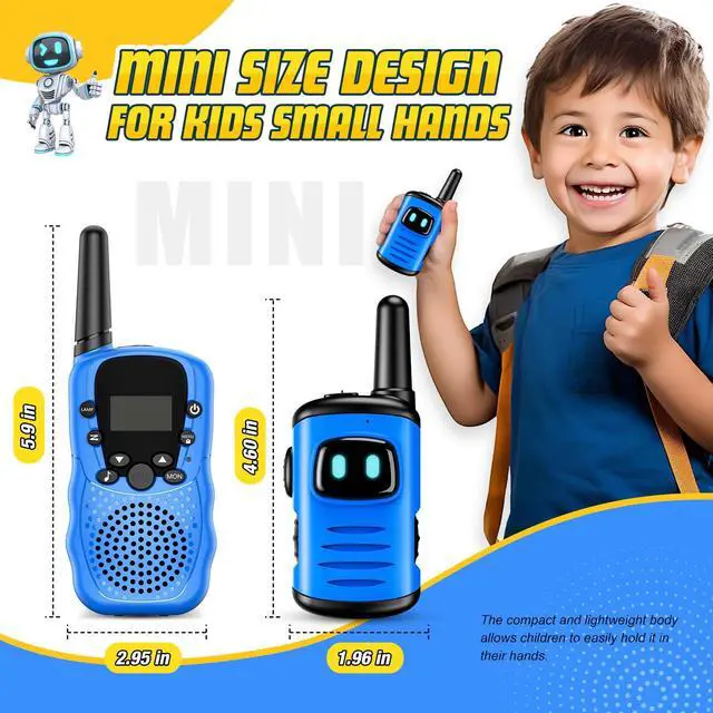 Alt view image 3 of 6 - Kids Walkie Talkies Toys for Boys: comedyfun Mini Robots Walkies Talkies 2 Pack Birthday Gifts for 3 4 5 6 7 8 Year Old Boys Toys Age 4 5 6 7 8 Camping Outdoor Games