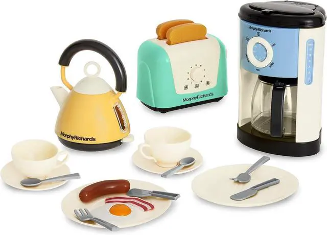 Main image of Toys - Complete Kitchen Set - Toy Appliance Playset for Kids with Toaster, Coffee Maker, Kettle, Play Food & More - for Children Aged 3+