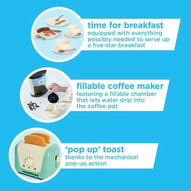 Alt view image 5 of 7 - Toys - Complete Kitchen Set - Toy Appliance Playset for Kids with Toaster, Coffee Maker, Kettle, Play Food & More - for Children Aged 3+