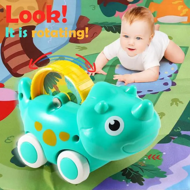 Alt view image 2 of 7 - 9 PCS Dinosaur Car Toys for 1 Year Old Boy with Playmat/Storage Bag|Baby Toys 1 Year Old Boy Gifts for Toddler Toys 1-2|1st Birthday Gift for Infant 12 18 Months