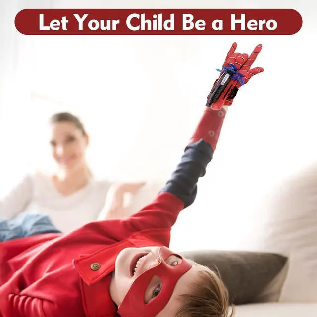 Alt view image 3 of 7 - Spider Web Shooters with Gloves, Superheroes Wrist Launcher Toy, Funny Children Educational Toys, Party Cosplay Gift for Kids