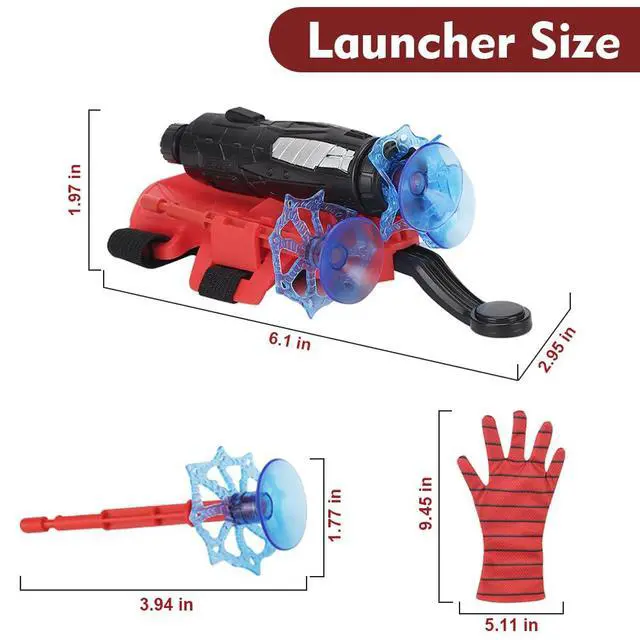 Alt view image 7 of 7 - Spider Web Shooters with Gloves, Superheroes Wrist Launcher Toy, Funny Children Educational Toys, Party Cosplay Gift for Kids