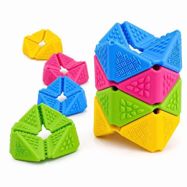 Main image of Sensory Fidget Toys, Textured Flip Cube, Quiet Silicone Anxiety Relief for Autism ADHD Focus, Gift for Kids & Adults