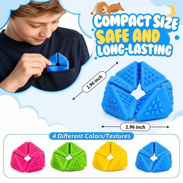 Alt view image 2 of 5 - Sensory Fidget Toys, Textured Flip Cube, Quiet Silicone Anxiety Relief for Autism ADHD Focus, Gift for Kids & Adults