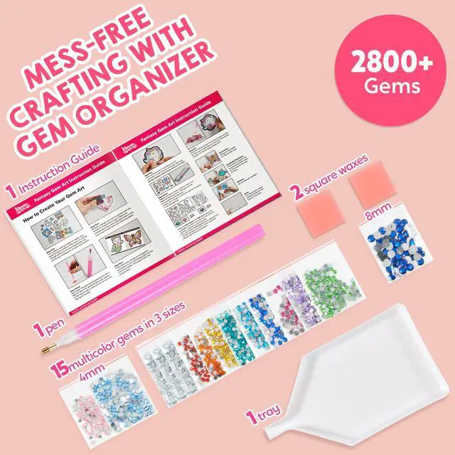 Alt view image 7 of 7 - 16 Projects Gem Painting, Kids Diamond Art Kit for Kids with 5D Diamond, Arts and Crafts for Girls Ages 6-12, Gem Craft Activities Kits, Premium Art Gift Ideas for Girls Ages 6, 7, 8+