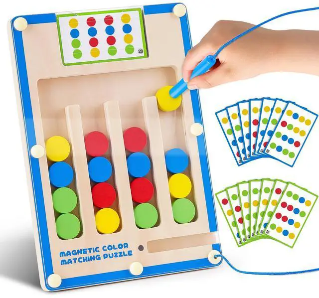 Main image of Kids Montessori Magnetic Wooden Toys: 3 4 5 6 7 Year Old Birthday Gift for Boys Girls Age 4-7 Preschool Educational Learning Activities Toy Sensory Autistic Puzzle Maze Game Present for Toddlers