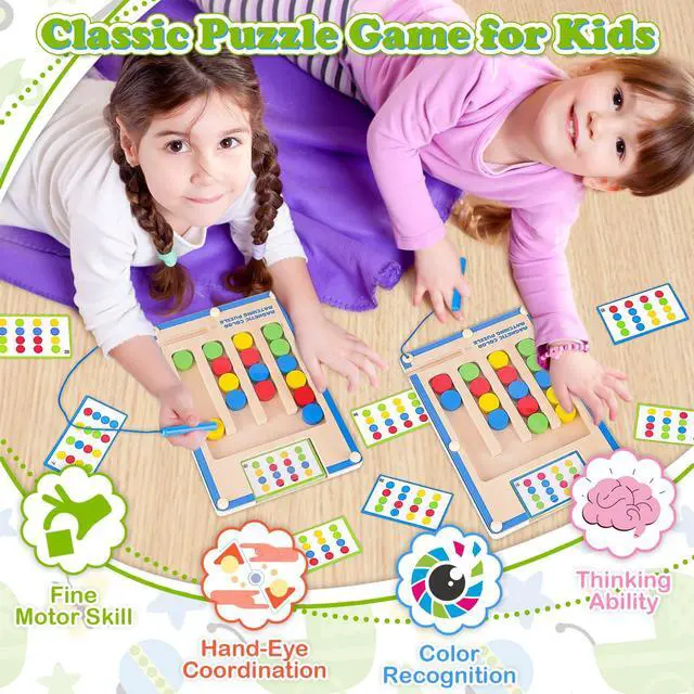 Alt view image 4 of 7 - Kids Montessori Magnetic Wooden Toys: 3 4 5 6 7 Year Old Birthday Gift for Boys Girls Age 4-7 Preschool Educational Learning Activities Toy Sensory Autistic Puzzle Maze Game Present for Toddlers