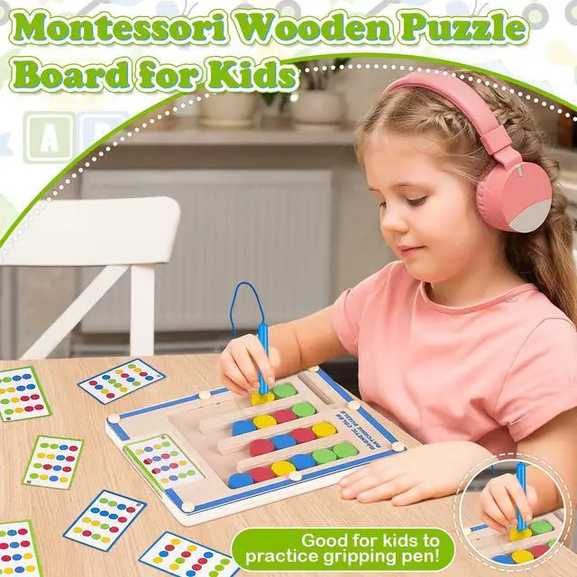 Alt view image 2 of 7 - Kids Montessori Magnetic Wooden Toys: 3 4 5 6 7 Year Old Birthday Gift for Boys Girls Age 4-7 Preschool Educational Learning Activities Toy Sensory Autistic Puzzle Maze Game Present for Toddlers