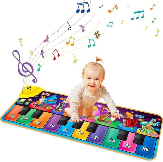 Main image of Kids Musical Piano Mats with 25 Music Sounds,Musical Toys Baby Floor Piano Keyboard Mat Carpet Animal Blanket Touch Playmat Early Education Toys for 1 2 3 4 5 6+ Year Girls Boys Toddlers